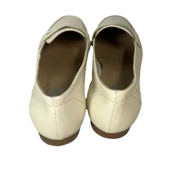 Coach And Four Dana Loafers Cream Leather Upper Slip-On Style Size 8 Italian - Picture 6 of 10